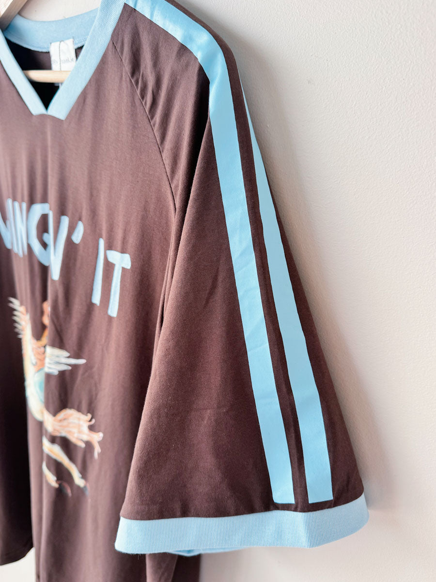 Womens SS Tee | Wingin' It Brown/Blue