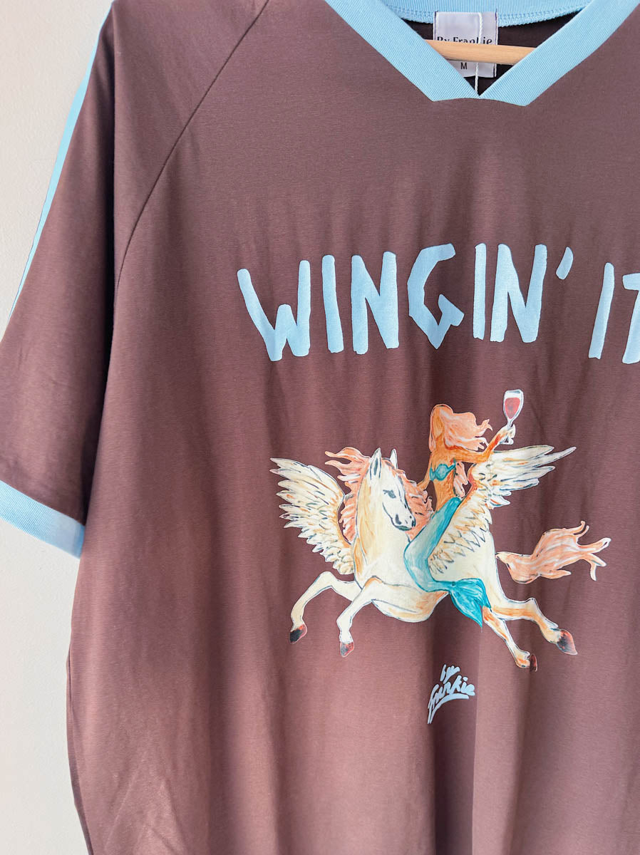 Womens SS Tee | Wingin' It Brown/Blue