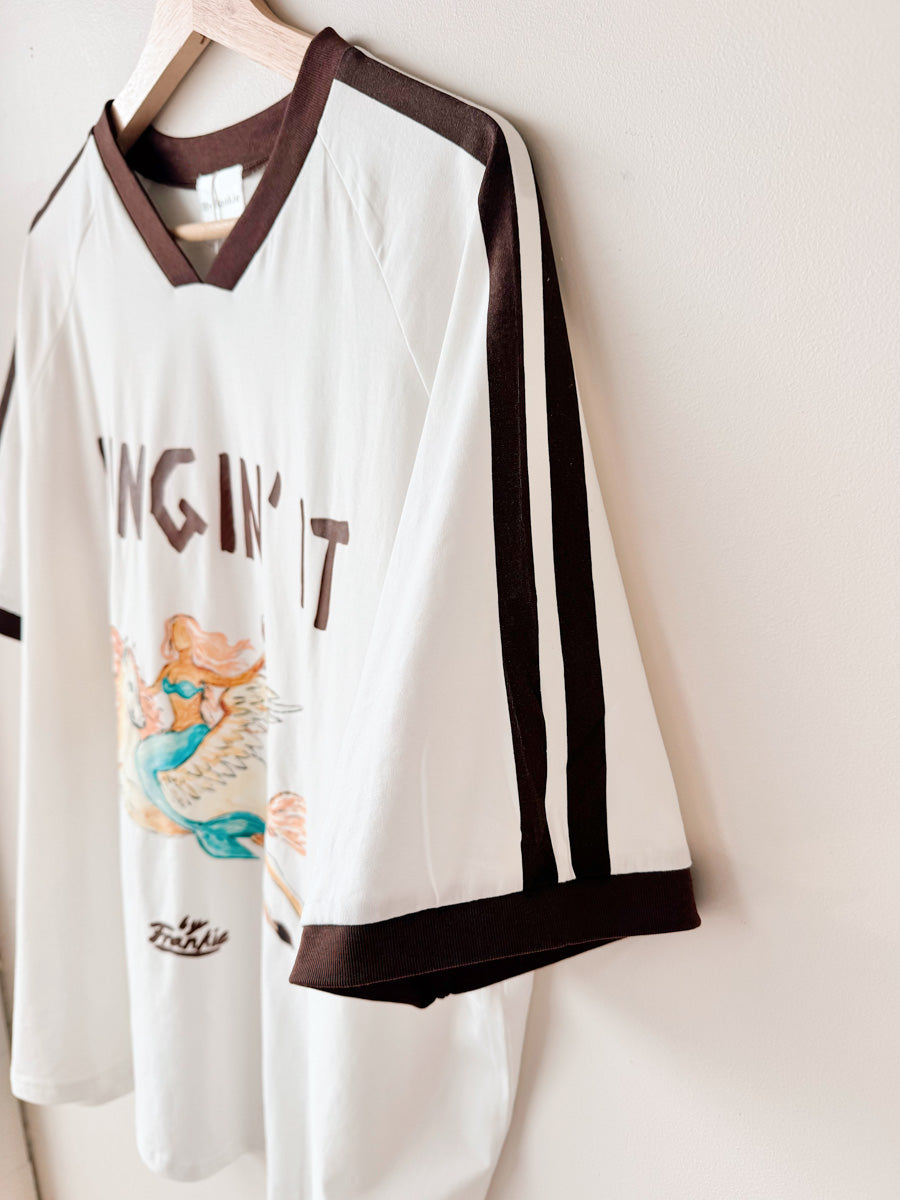 Womens SS Tee | Wingin' It White/Choc