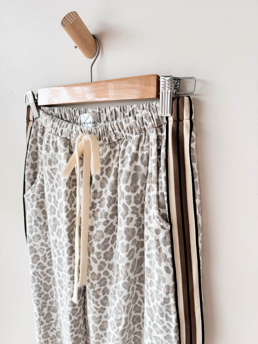 Women's Pants | Cream Leopard / Brown Trim