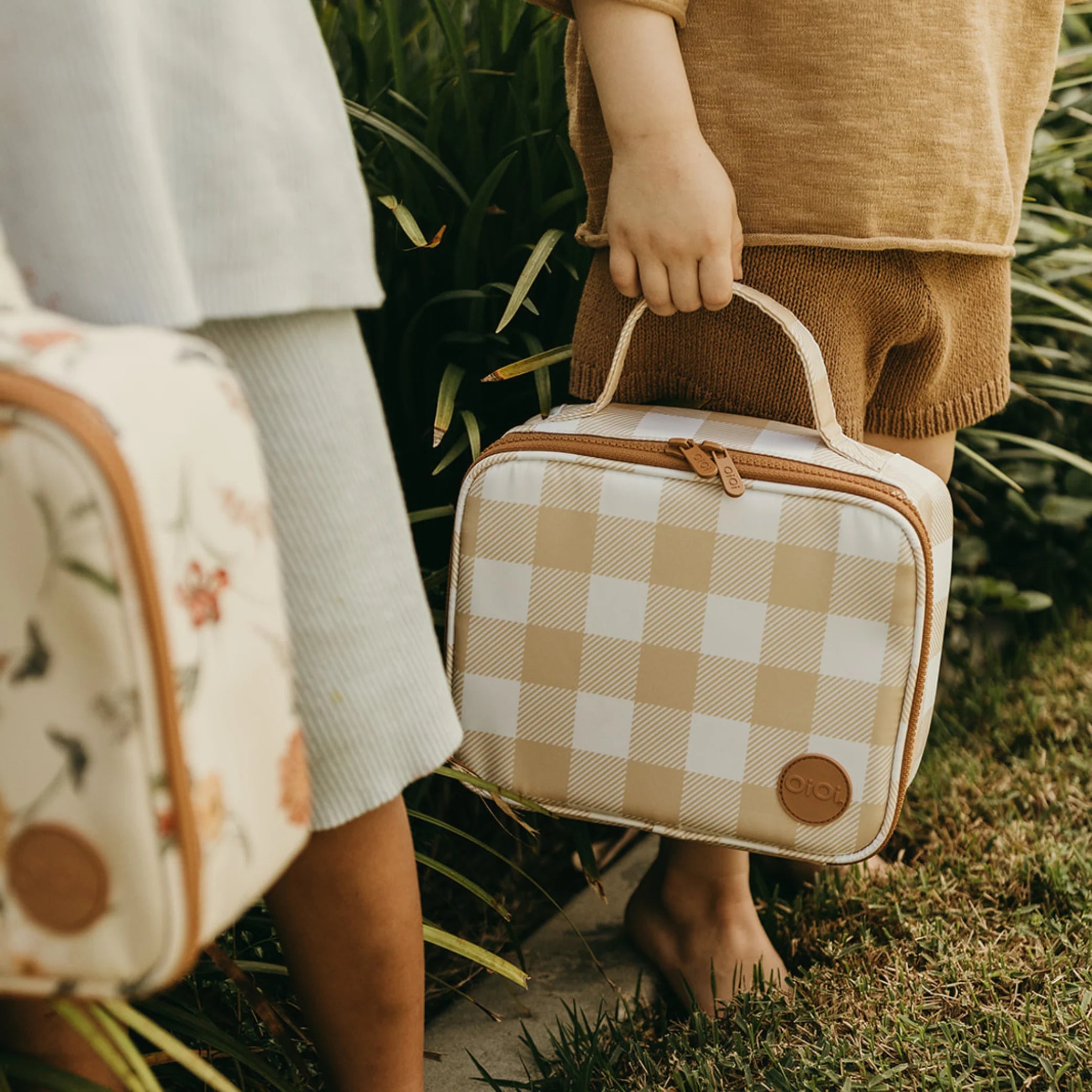 Mini Insulate Lunch Bag | Beige Gingham