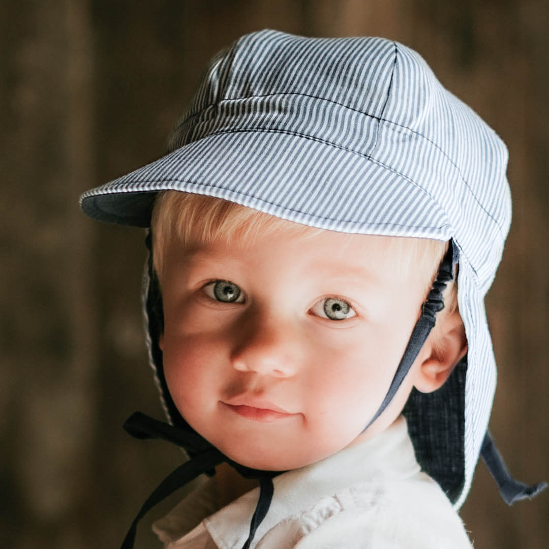Lounger Baby Flap Sun Hat | Charlie / Indigo
