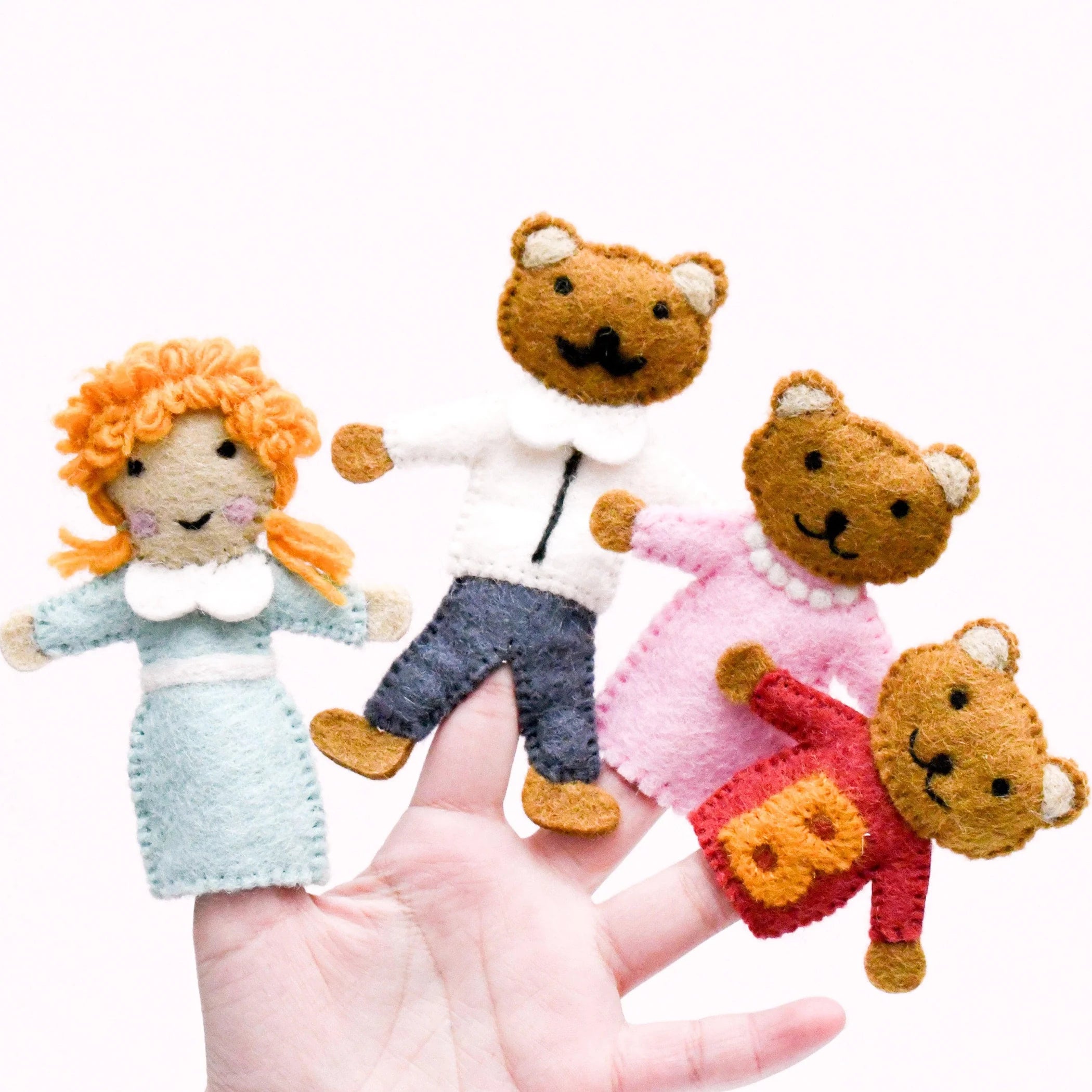 Felt Finger Puppets | Goldielocks & the Three Bears