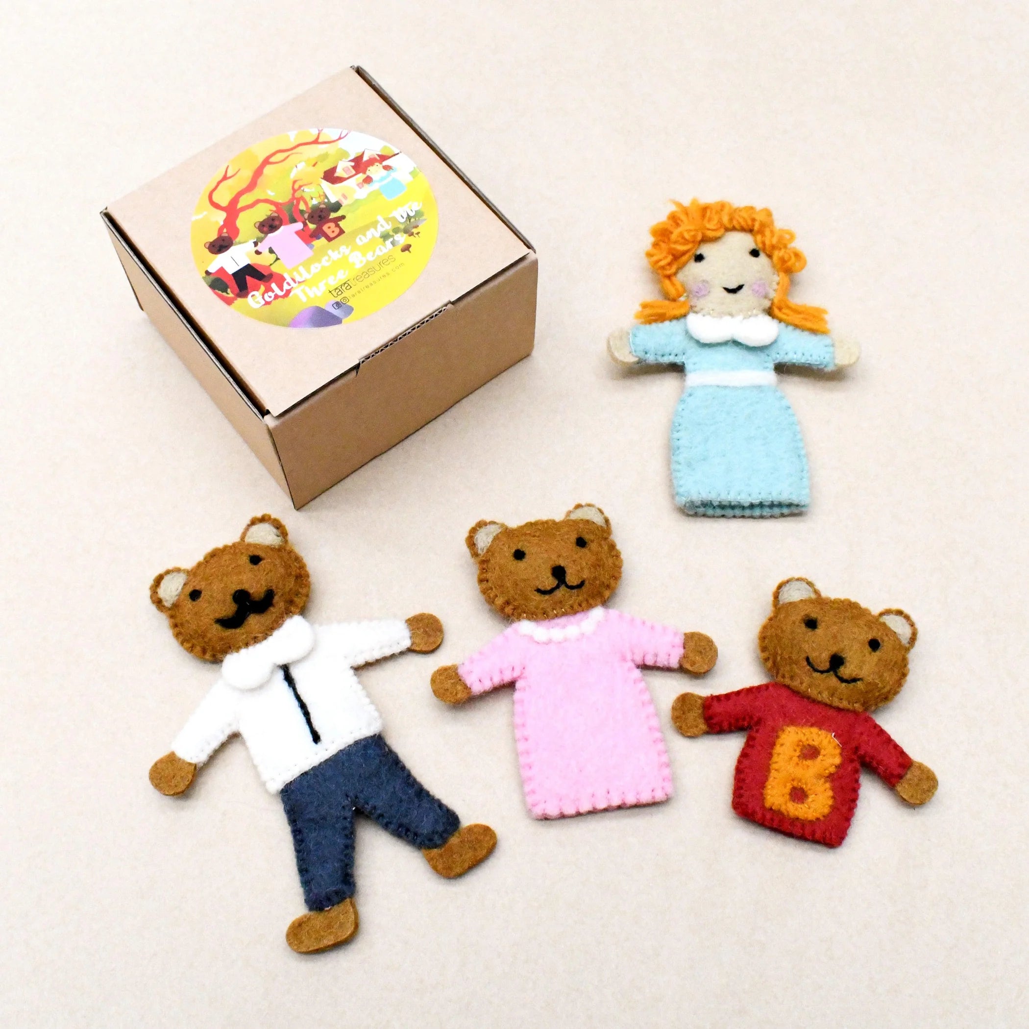 Felt Finger Puppets | Goldielocks & the Three Bears