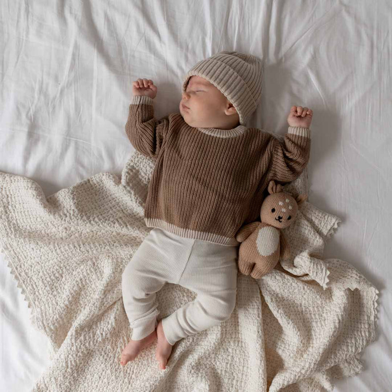 Jamie Unisex Cotton Sweater | Latte Cream