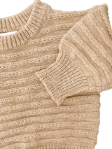 Textured Cotton Knitted Jumper l Wheat