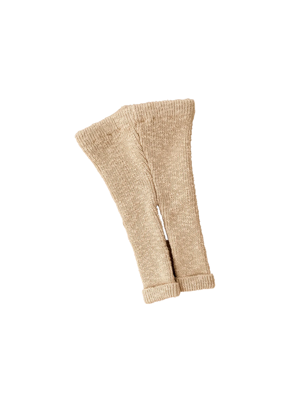 Textured Knitted Ribbed Leggings | Wheat