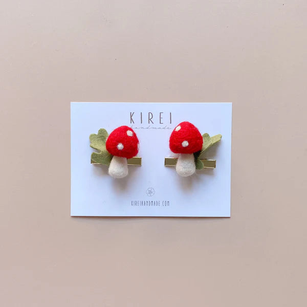 Alligator Clip | Red Mushrooms | Set of 2