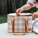 Maxi Insulate Lunch Bag | Beige Gingham