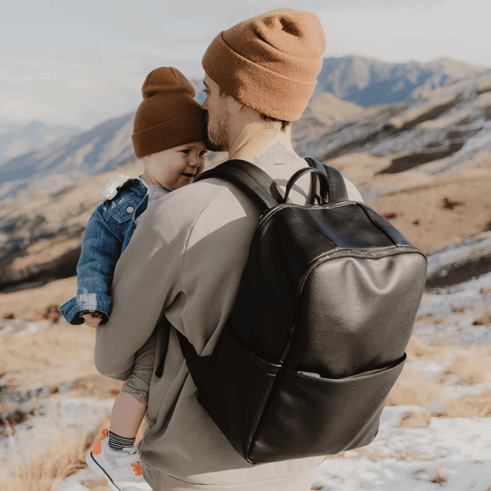 Multitasker Nappy Backpack | Black Faux Leather