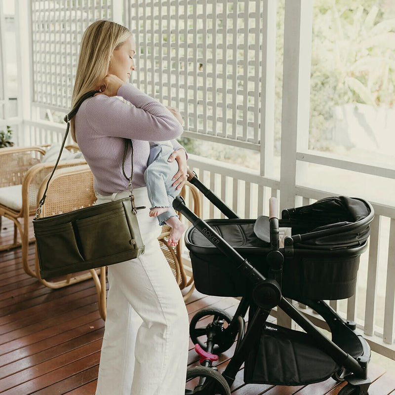 Pram Caddy l Olive Faux Leather