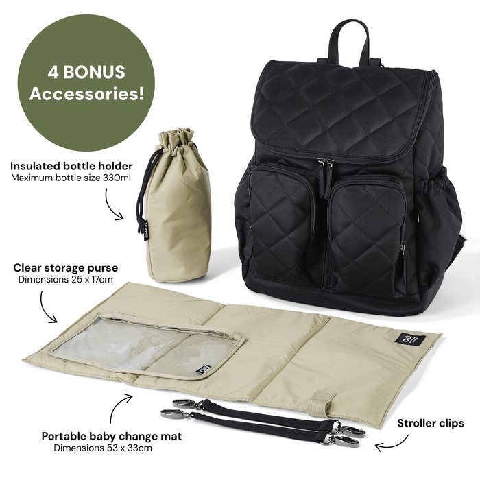 Nappy Backpack l Black Diamond Quilt