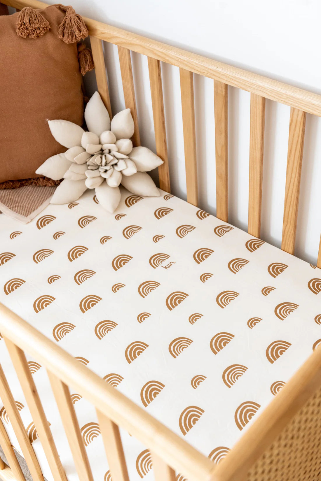 Organic Cot Sheet | Rainbow Ivory Umber