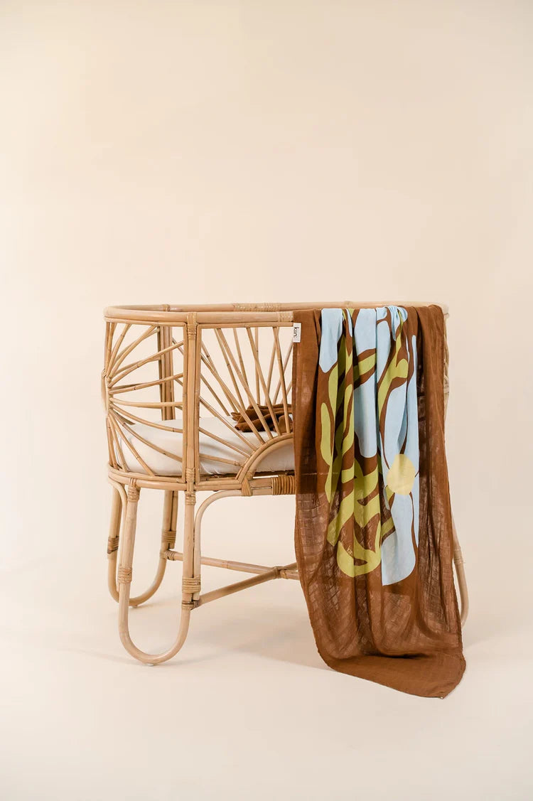 Organic Muslin Swaddle | Fleur Umber