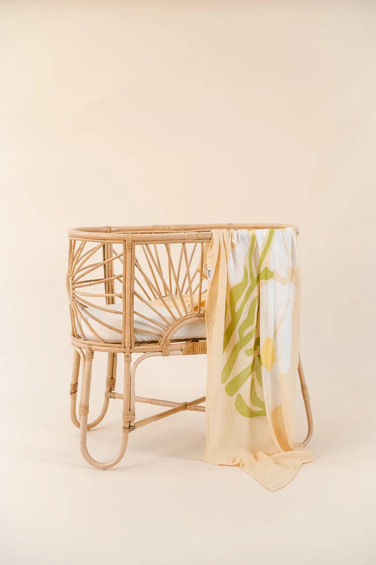 Organic Muslin Swaddle | Fleur Warm Oat