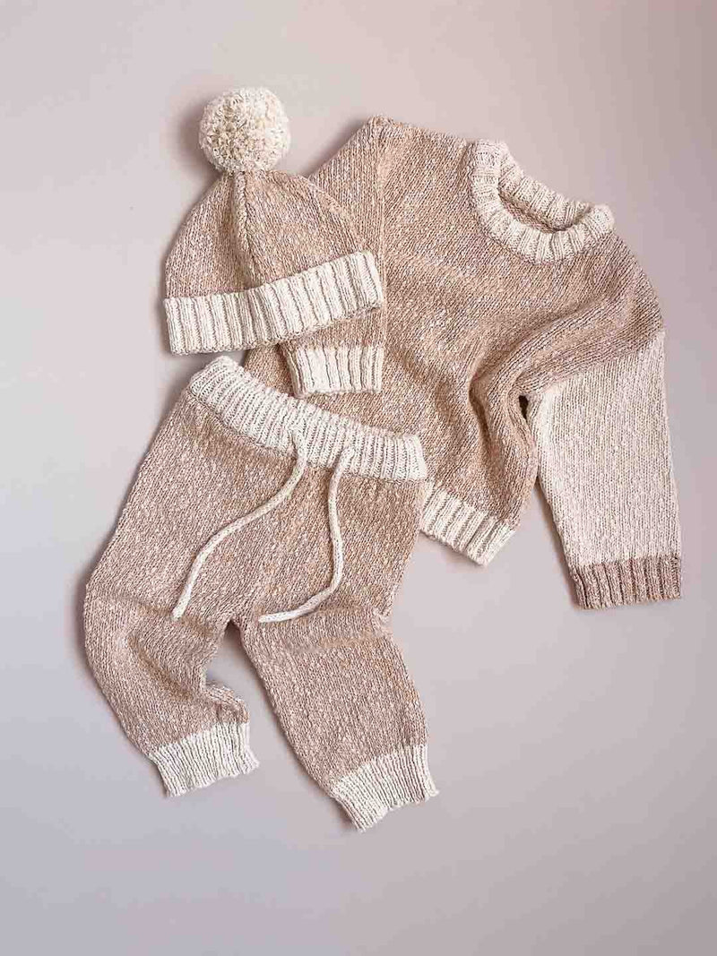 Cotton Boucle Blocked Pants