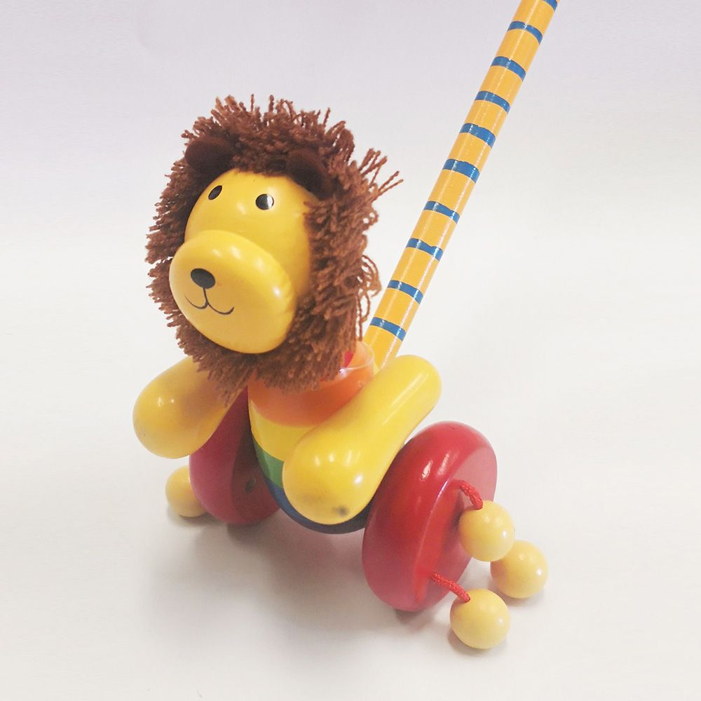 Wooden Lion Push Along