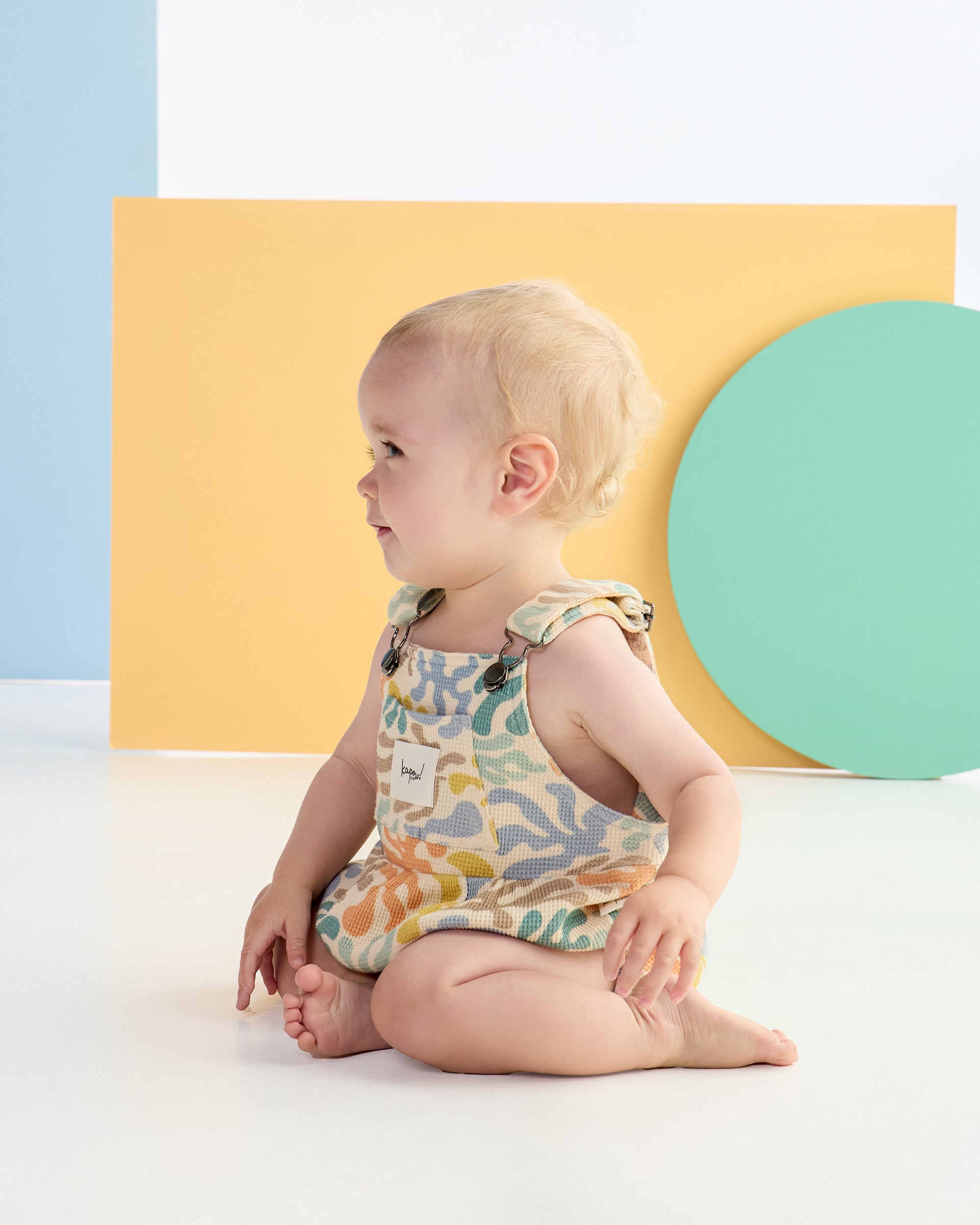 Coral Waffle Romper