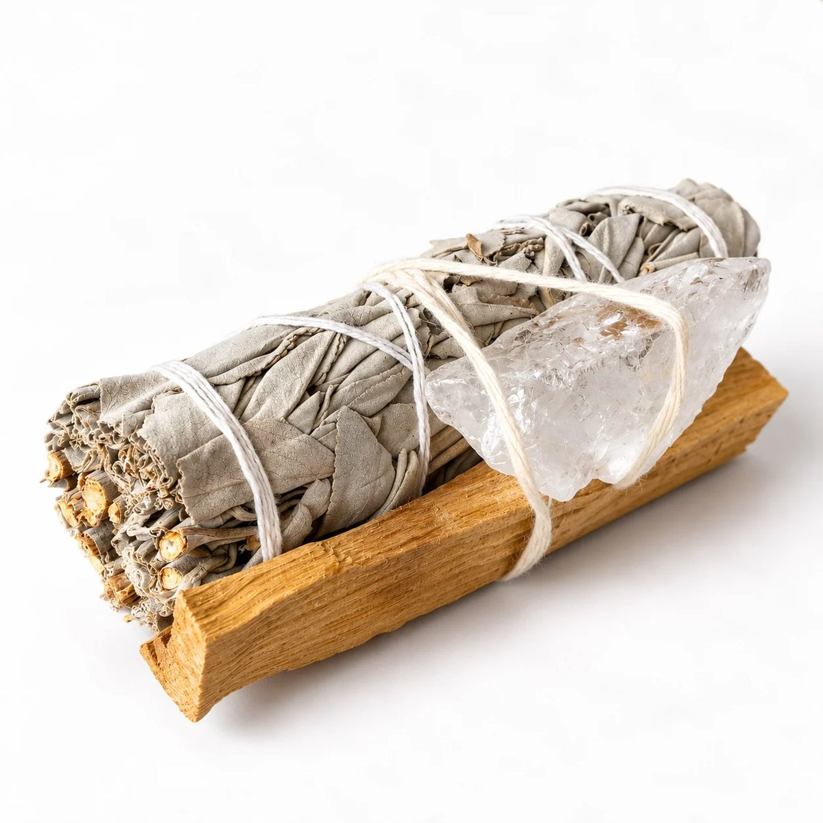 Mini White Sage Smudge Stick Kit | Clear Quartz