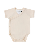 Organic Unisex Short Sleeve Bodysuit | Egg Shell
