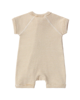 Organic Unisex Short Sleeve Zip Growsuit | Honey