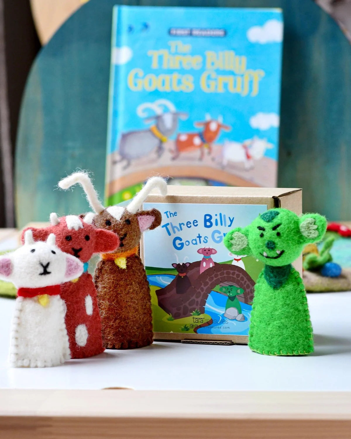 Felt Finger Puppets | Three Billy Goats Gruff