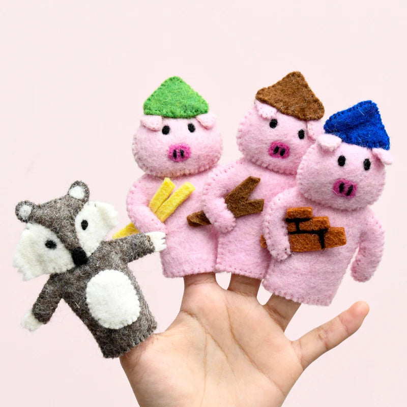 Felt Finger Puppets | The Three Little Pigs