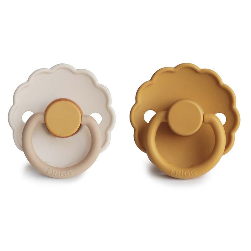 Round Latex 2-Pack Pacifiers | Daisy | Chamomile/Honey gold