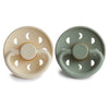 Round Latex 2-Pack Pacifiers | Moon Phase | Cream/Sage