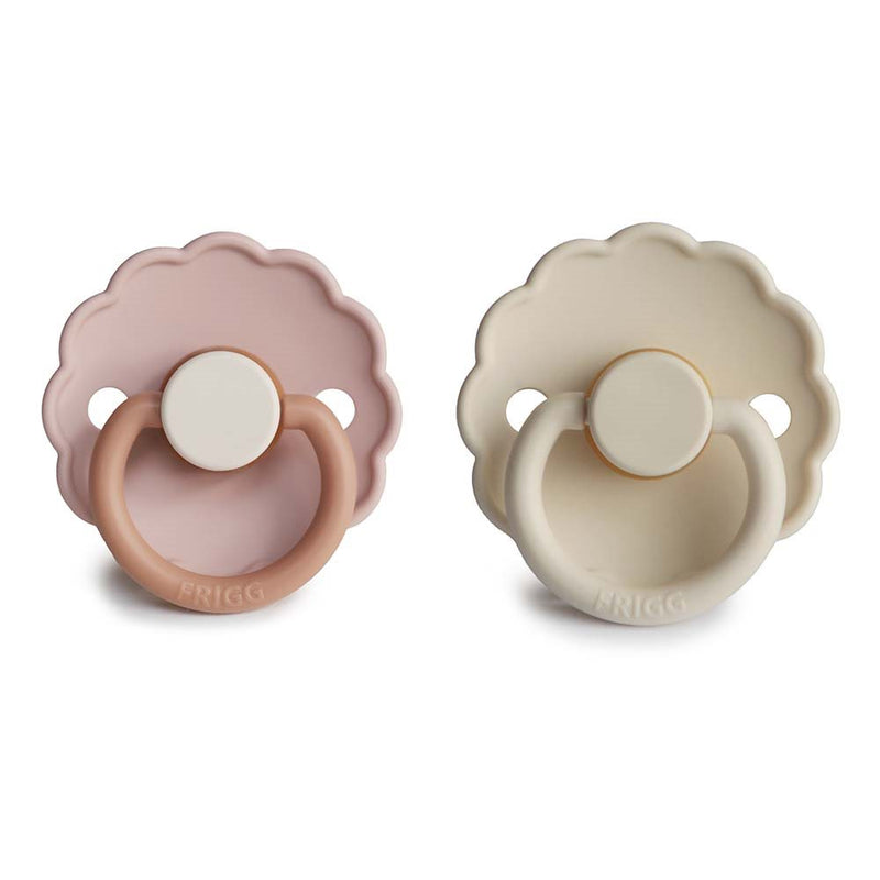 Round Latex 2-Pack Pacifiers | Daisy | Biscuit/Cream
