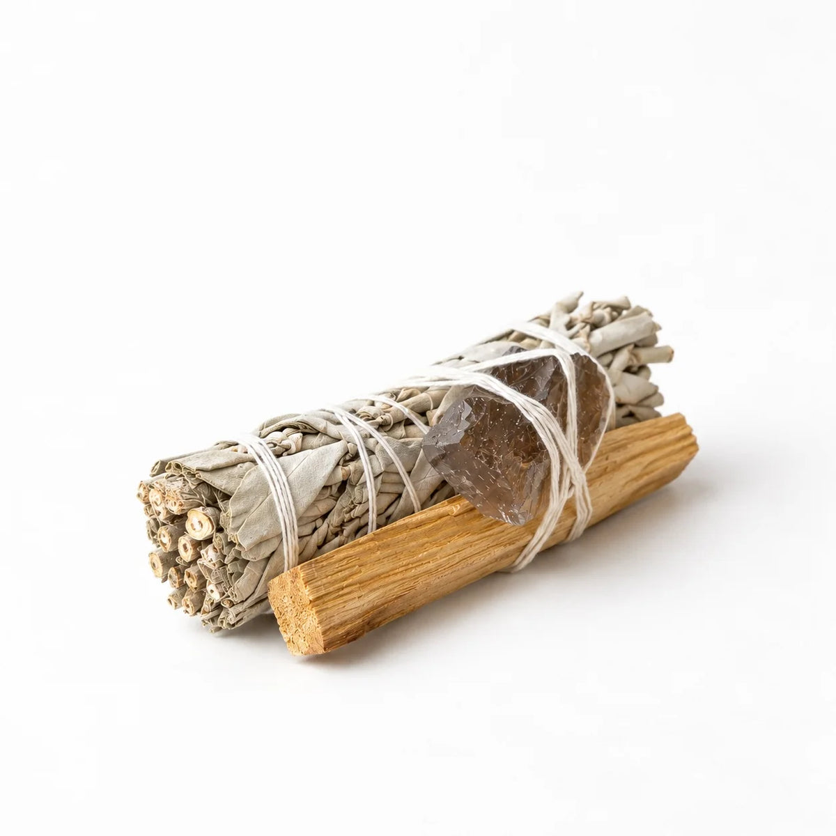 Mini White Sage Smudge Stick Kit | Smokey Quartz