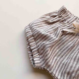 Blair Unisex Linen Shorties | Wide Stripe