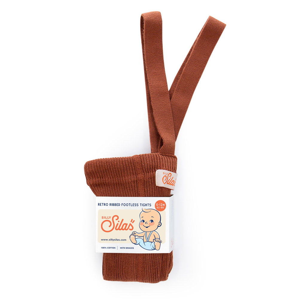 Footless Organic Cotton Unisex Tights l Cinnamon