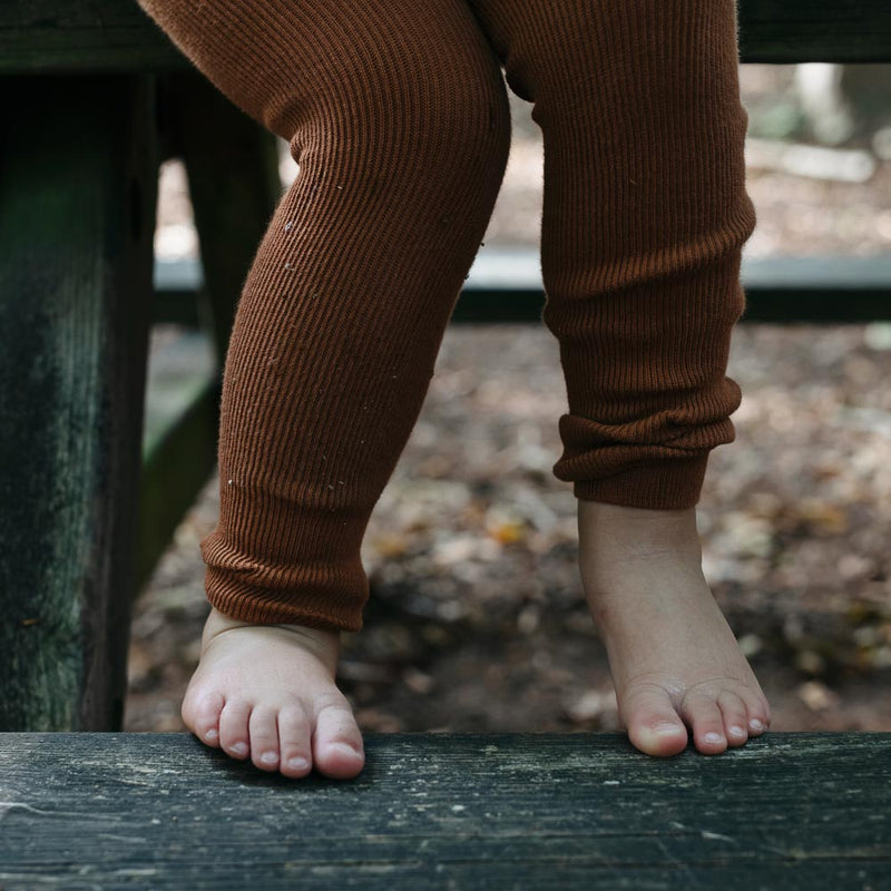 Footless Organic Cotton Unisex Tights l Cinnamon