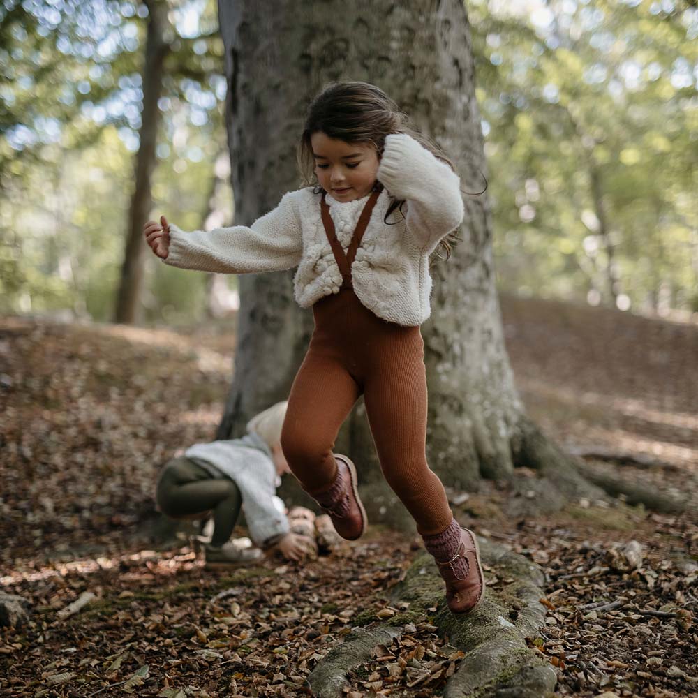 Footless Organic Cotton Unisex Tights l Cinnamon