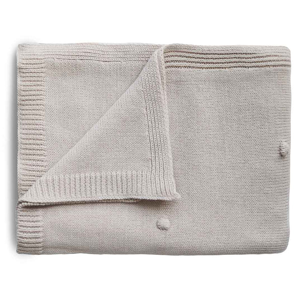 Organic Knitted Baby Blanket | Dot Off White