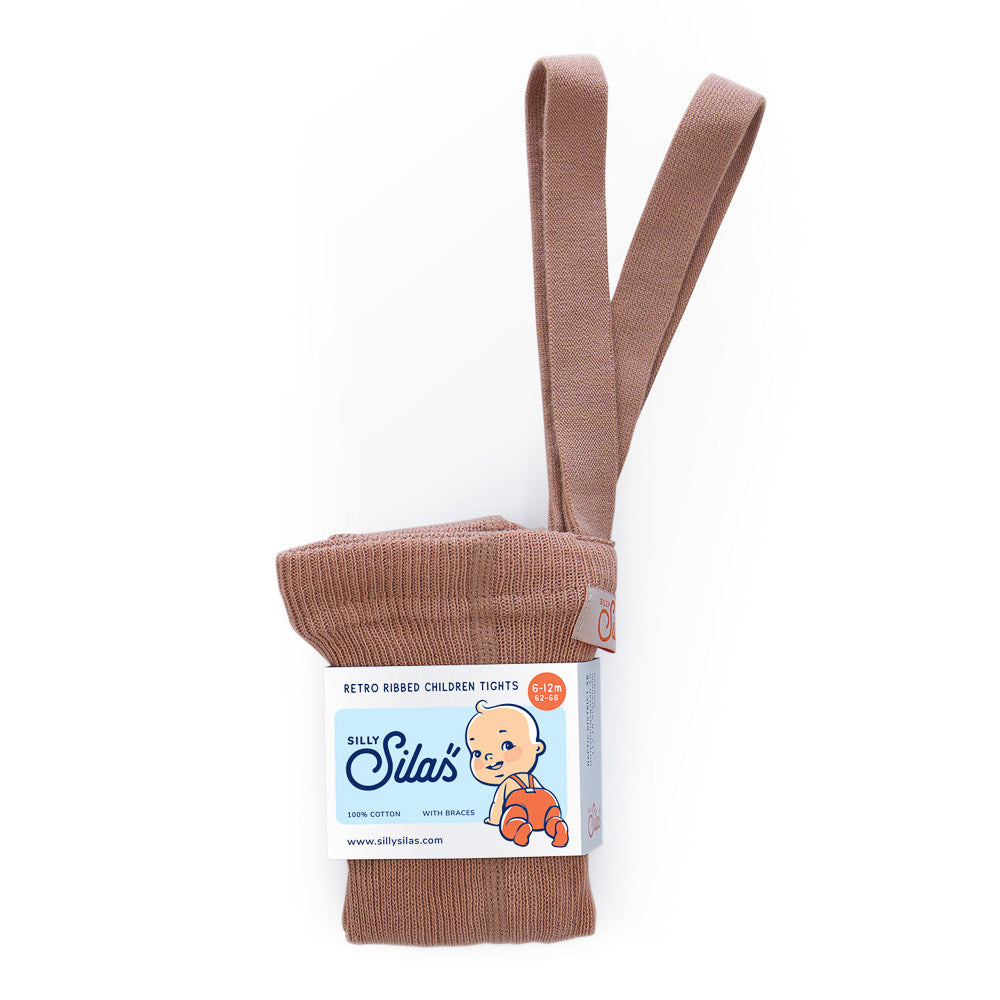 Footed Organic Cotton Unisex Tights l Light Brown