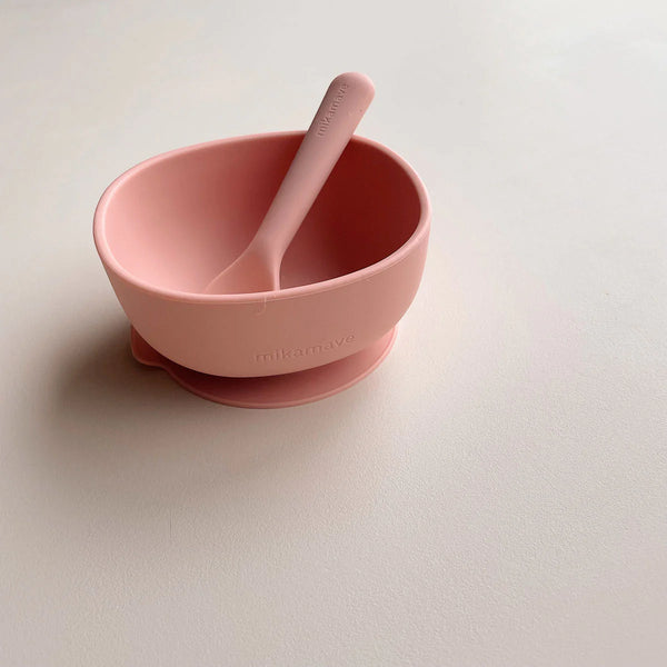 Pink Square Silicone Suction Bowl