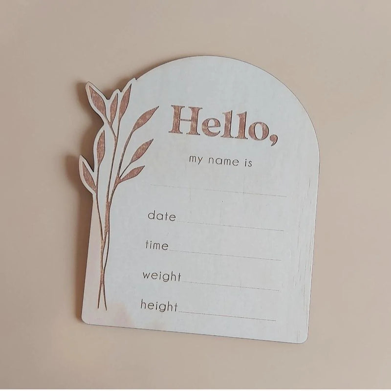Leafy Birth Announcement Detail Plaque