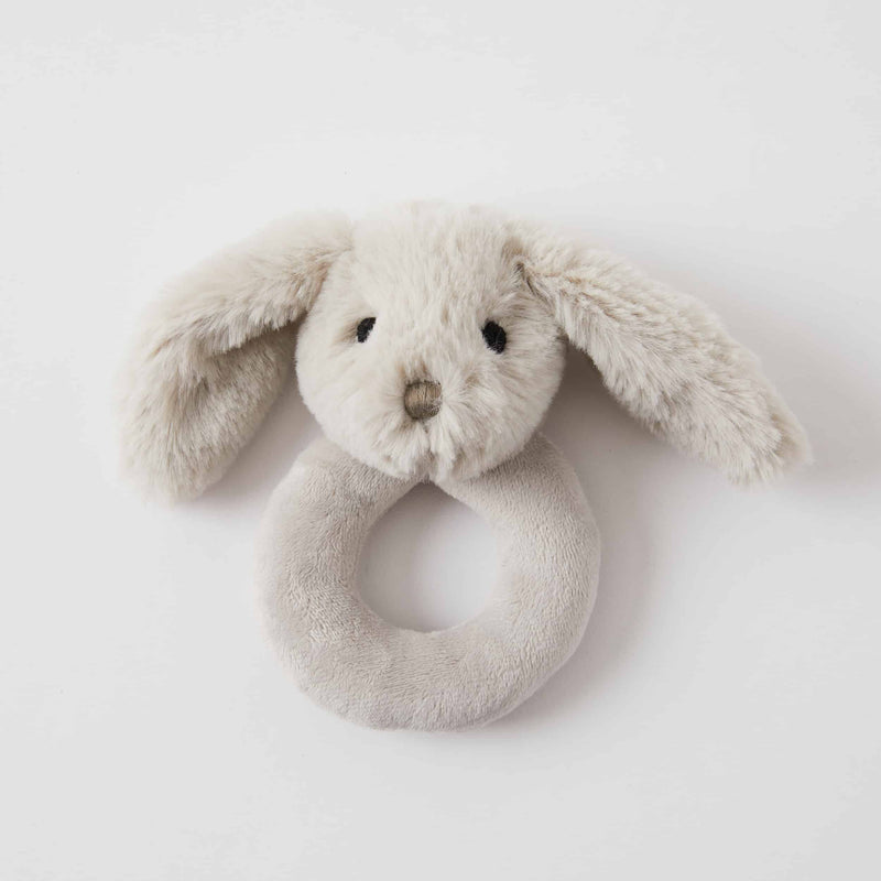 Plush Bunny Rattle | Grey