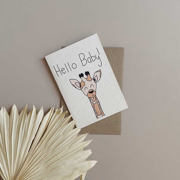 Seeded Card | Hello Baby Giraffe