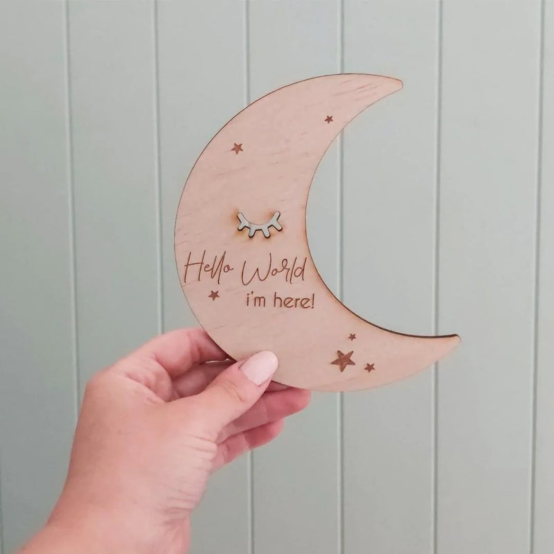 Moon Birth Announcement Plaque