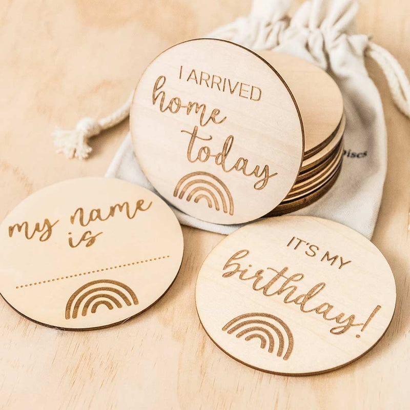 Wooden Baby Milestone Disc Set